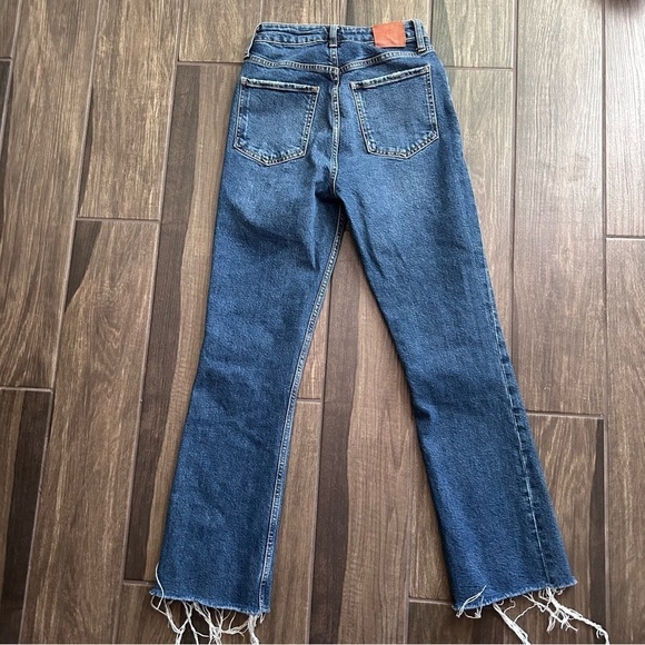 Anine Bing Lara High Waisted Kick Flare Ankle Jeans in Medium Wash Sz 26 - Picture 6 of 10